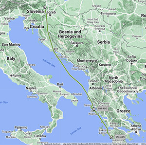 First stage from Slovenia to Greece